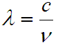 lambda = c over nu