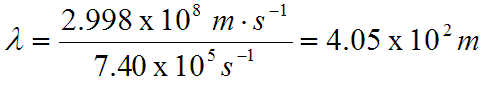 lambda = c over nu