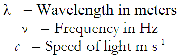 lambda = c over nu