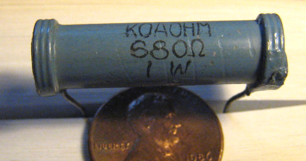 KOA 680 ohm 1 Watt carbon film resistor