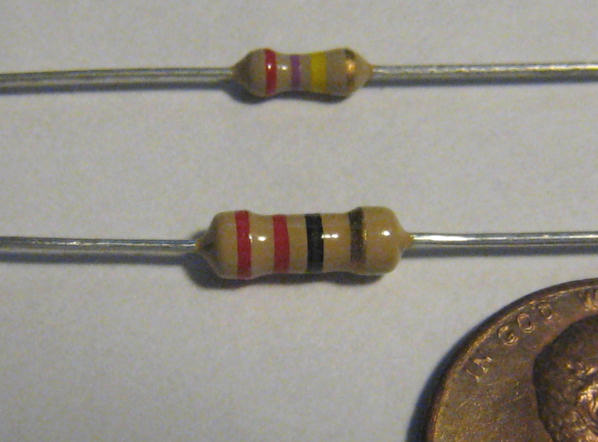 Carbon film 1/4W and 1/2W resistors