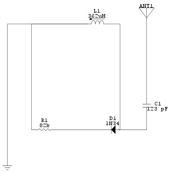 Schematic of XTAL Radio with Added Capacitance