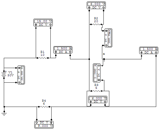 Illustration of voltage drops and Kirchhoff's Law