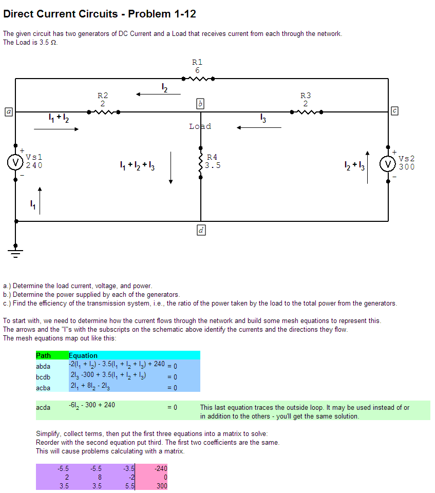 Circuit layout for problem 1-12