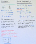 Whiteboard with Inductance and Power Formulas