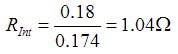 R = 1.04 ohms
