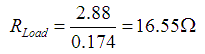 R = 16.55 ohms
