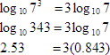 log base 10 7 to the 3rd power equals 3 times log base 10 7