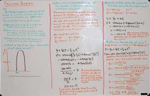 Whiteboard Notes - Falling bodies Q 3-5