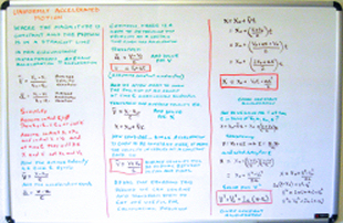 Whiteboard Notes - Uniformly Accelerated Motion