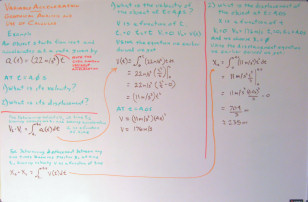 Whiteboard Notes - Variable Acceleration - Example